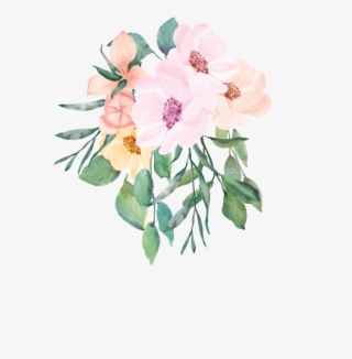 Pink Flowers Watercolor Hand Painted Transparent - Clip Art #4660132