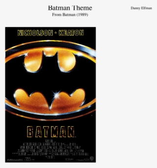 Batman Theme Sheet Music For Flute, Clarinet, Piano, - Batman 1989 Movie Poster #4660964