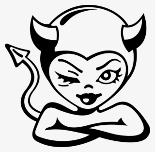 Devil, Flirt, Girl, Imp, Woman - Devil Girl Clipart #4666321