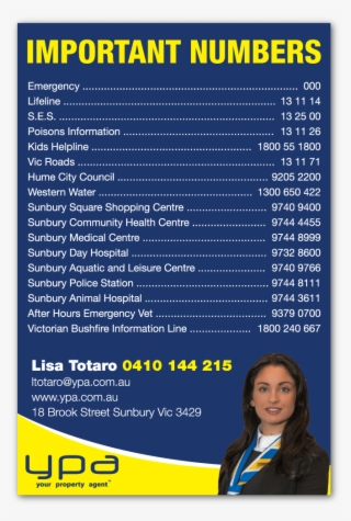 Real Estate Fridge Magnet-97mm X 147mm - Fridge Magnet Emergency Numbers #4668213