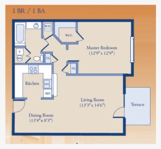 1 Bedroom 1 Bathroom Apartment For Rent At The Heritage - Floor Plan #4668748
