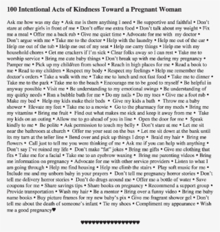 100 Intentional Acts Of Kindness Toward A Pregnant #4669774