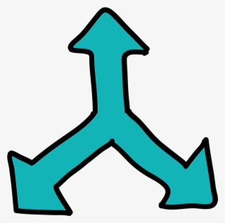 Arrow Up Left Right Icon - Flecha Tres Puntas Png #4670608