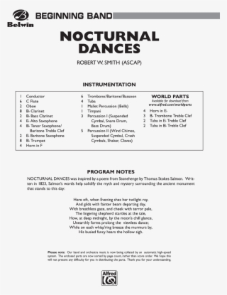 Nocturnal Dances Thumbnail Nocturnal Dances Thumbnail - Sheet Music Christmas Proclamation Robert W Smith Snare #4670802