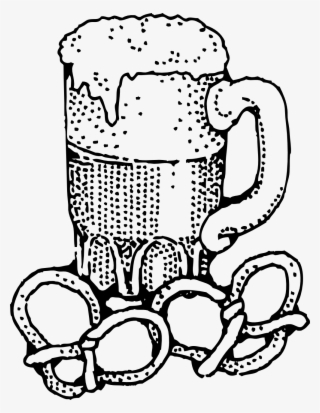 Beer And Pretzels Black White Line Art 999px 217 - Beer And Pretzel Clip Art #4673901