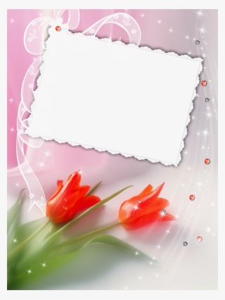 Beautiful Transparent Frame With Red Tulips View Full #4677213