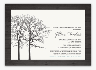 Rustic Barn Wood Tree Winter Bridal Shower Invitation - Brown Trees Mousepad #4677599