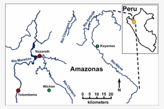 Map Of The Study Area In The Northern Peruvian Amazon - Centro Amazónico De Antropología Y Aplicación Práctica #4680733