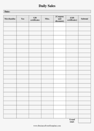 Free Daily Sales Report Template - Form #4687498