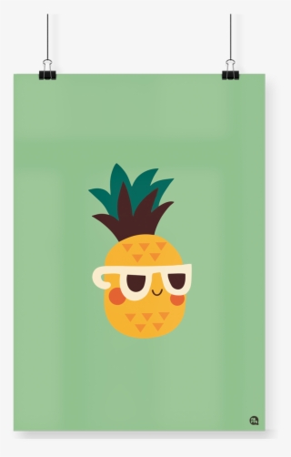 Poster Decorativo Abacaxi De Óculos- Fofys - Kawaii Pineapple Cute #4690809