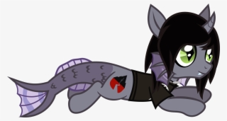 Curved Horn, Derpibooru Exclusive, Eyeliner, Fangs, - Emo Fish #4694717