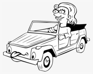 Cartoon Driving Motor Vehicle Drawing - Drive Clip Art Black And White #470482