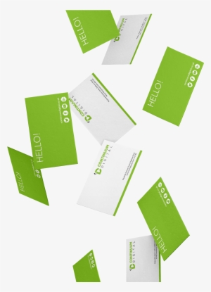 Continuum Digital Green Business Cards Falling - Falling Business Card Png #470591