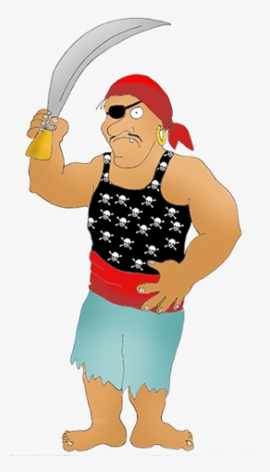 Cartoon Pirate With Sword - Greeting Card #470836