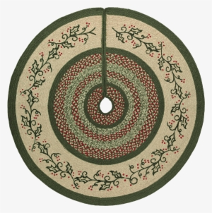 Vhc Brands Holly Berry Jute Stencil Tree Skirt 48 Stripes #471348