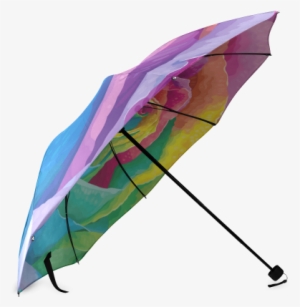 Vibrant Flower Watercolor Foldable Umbrella - Optical Illusion Umbrella #473103