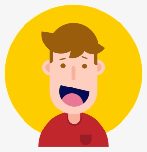 Child Avatar Icon Flat Design Red Yellow Coffee - Smile Flat Design Png #474070