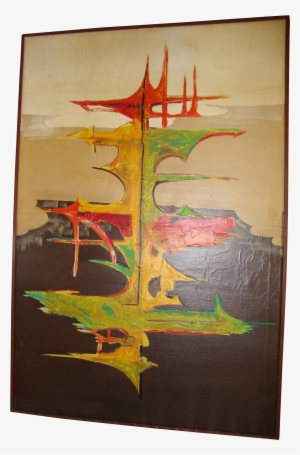 M#century Modern Oil Abstract Painting By Ghetti Hollywood #474688