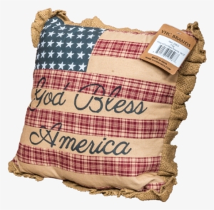 God Bless America Flag Pillow - Vhc Brands Flag Pillow W/god Bless America 12" X 12" #475424