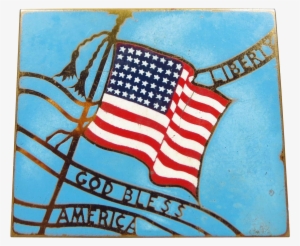 Vintage Wwii Era Enamel 48 Star Flag Americana Compact - Flag Of The United States #476014