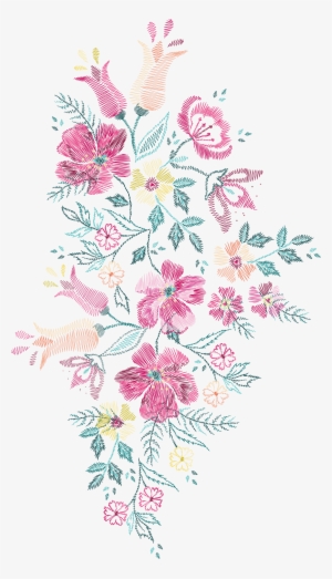 Flower Embroidery Euclidean Vector Floral Design - Embroidered Flower Design Png #476599