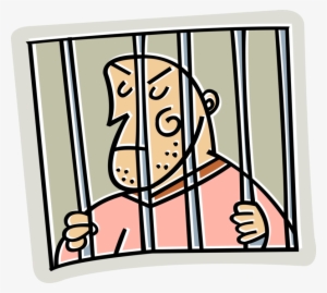 Vector Illustration Of Prison Cell With Incarcerated - 8th Amendment Clip Art #476689