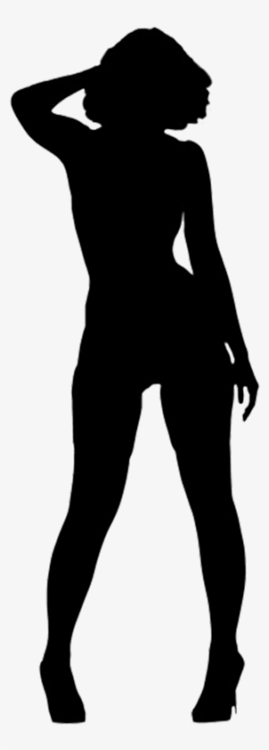 Black Silhouette Of Woman Standing - Silhouette #477503