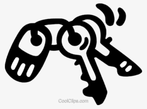 Car Keys Royalty Free Vector Clip Art Illustration - Car Keys Clipart Black And White #478371