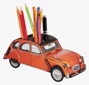 Pencil Box 2v Charleston - Stiftebox 2cv Ente Orange Book/buch #478557