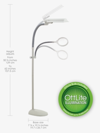 Ottlite Easyview Floor Lamp - Ott-lite Truecolor Craft Plus Lamp-dove Grey #4702584