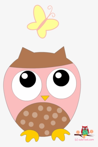 Adorable Clipart Owl - Butterfly Cartoon Png Sticker #4703009