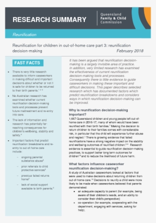 Reunification For Children In Out Of Home Care #4705737