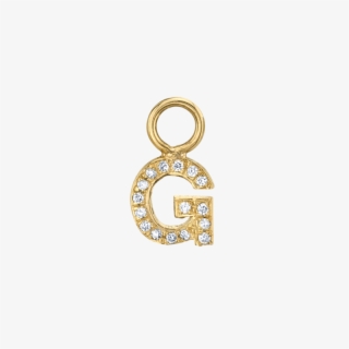 Diamond Letter Hoop Earring Charm - Locket #4707955