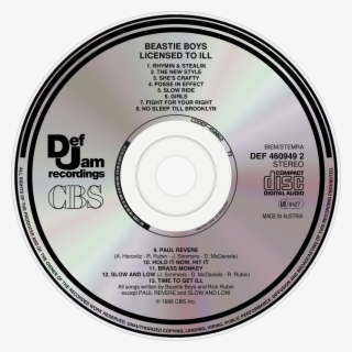Beastie Boys Licensed To Ill Cd Disc Image - Def Jam Logo Hooded #4708635