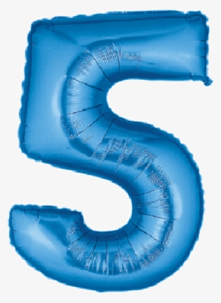 #5 Blue Jumbo Metallic Balloon - Betallics Megaloon Number 5 Blue Balloon #4713560