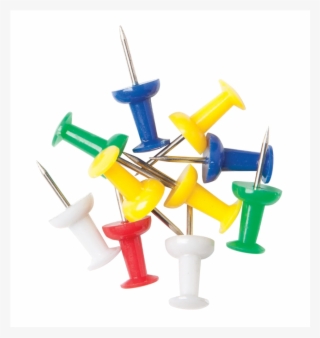 3 Of 4 Push Pin Assorted Pack Multi-coloured Push Drawing - Office Depot Multi-coloured Push Pins (200/tub) #4717166