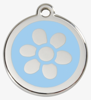 1fwlbm, 9330725028326, Image - Red Dingo Flower Enamel Dog Tag Yellow - Large #4722747