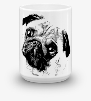 Pug Duotone Comic Black 15oz Mug - Mug #4723580