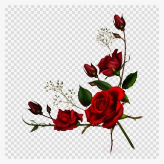 Download Roses Png Clipart Rose Clip Art Rose Flower - Red Roses Corner Border #4726324