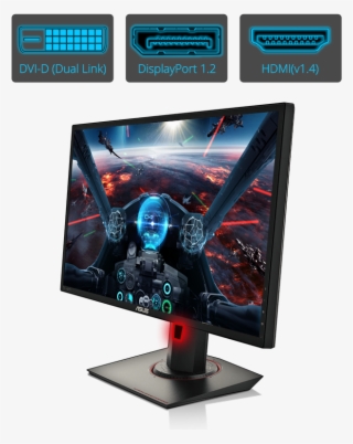 Rich Connectivity Options, A Narrow Bezel Design - Asus Mg24uq 23.6" 4k Ultra Hd Ips Black Computer Monitor #4727086