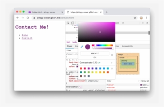 Changing The Font Color To Purple With The Color Picker - Color Picker #4729530