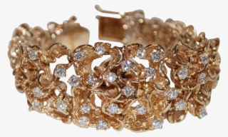 Diamond Gold Freeform Bracelet Surprise Watch Vintage #4733000