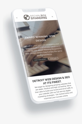 Detroit Web Design Mockup On Iphone - Iphone #4736386