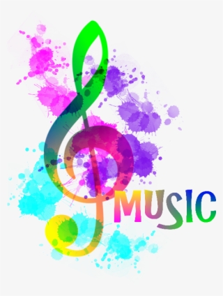 Rainbow Music Notes Png - Funky Treble Clef #4743823