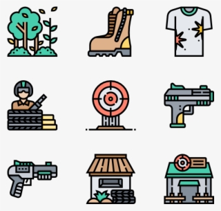 Paintball And Bb Gun - Icon Line Art Food Delivery #4751329