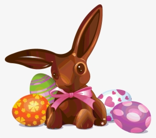 Easter-chocolate Bunny And Eggs - Chocolate Easter Eggs And Bunnies #4753589