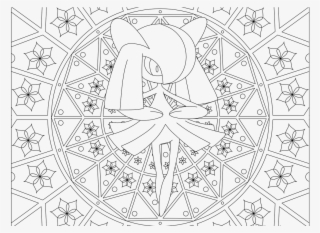 Adult Pokemon Coloring Page Kirlia - Mandalas De Pokemon Para Colorear #4757699