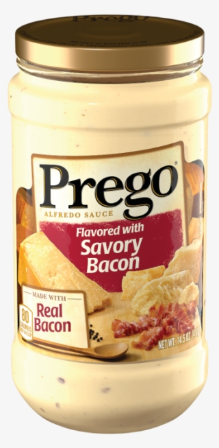 Flavored With Savory Bacon Alfredo Sauce - Prego Bacon Alfredo Sauce #4768101