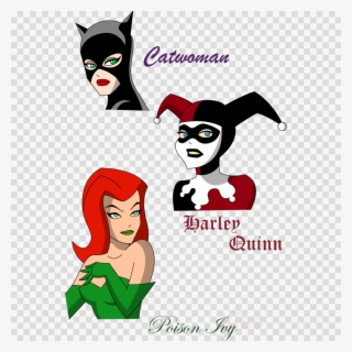 Gotham City Sirens Clipart Poison Ivy Harley Quinn - Harley Quinn Cartoon Face #4770584