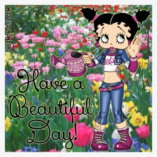 Click On Picture For Largest View Betty Boop Images, - Flower Garden Shower Curtain #4772302